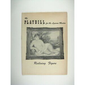 Reclining Figure Vintage 1954 Lyceum Theatre Playbill Percy Waran Mike Wallace